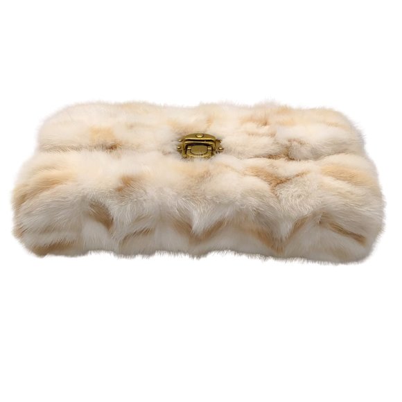 Marc Jacobs Cream Rabbit Fur Clutch - Picture 4 of 10